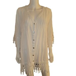 Blue Island Lace Top White M